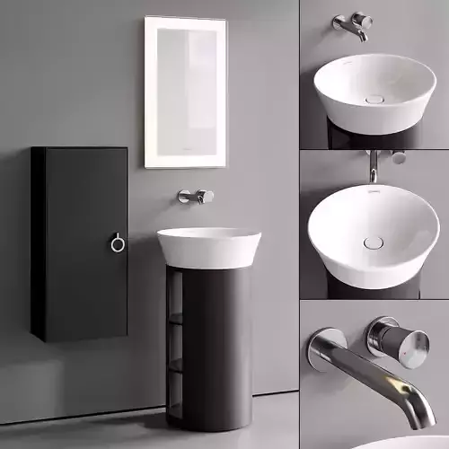 Duravit White Tulip Vanity Unit Set 4 3D model