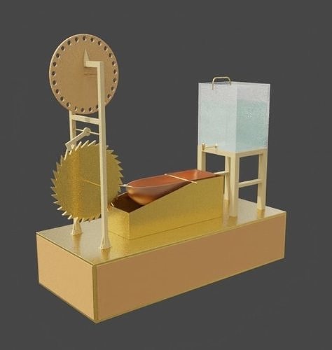Water Wheel Low-poly 3D model
