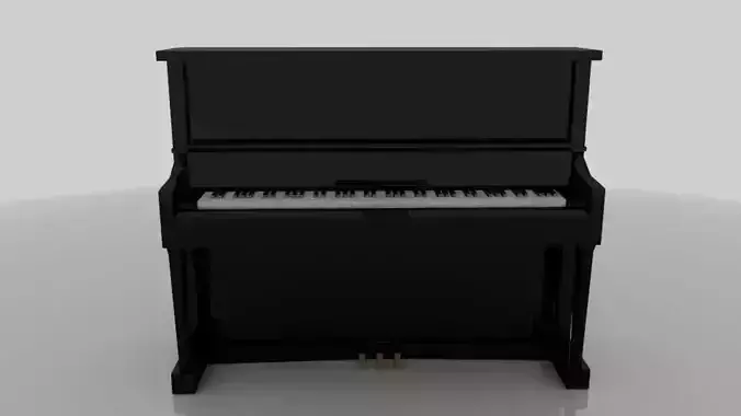 Elegant Upright Piano Low Poly With Maya Materials Low-poly 3D model