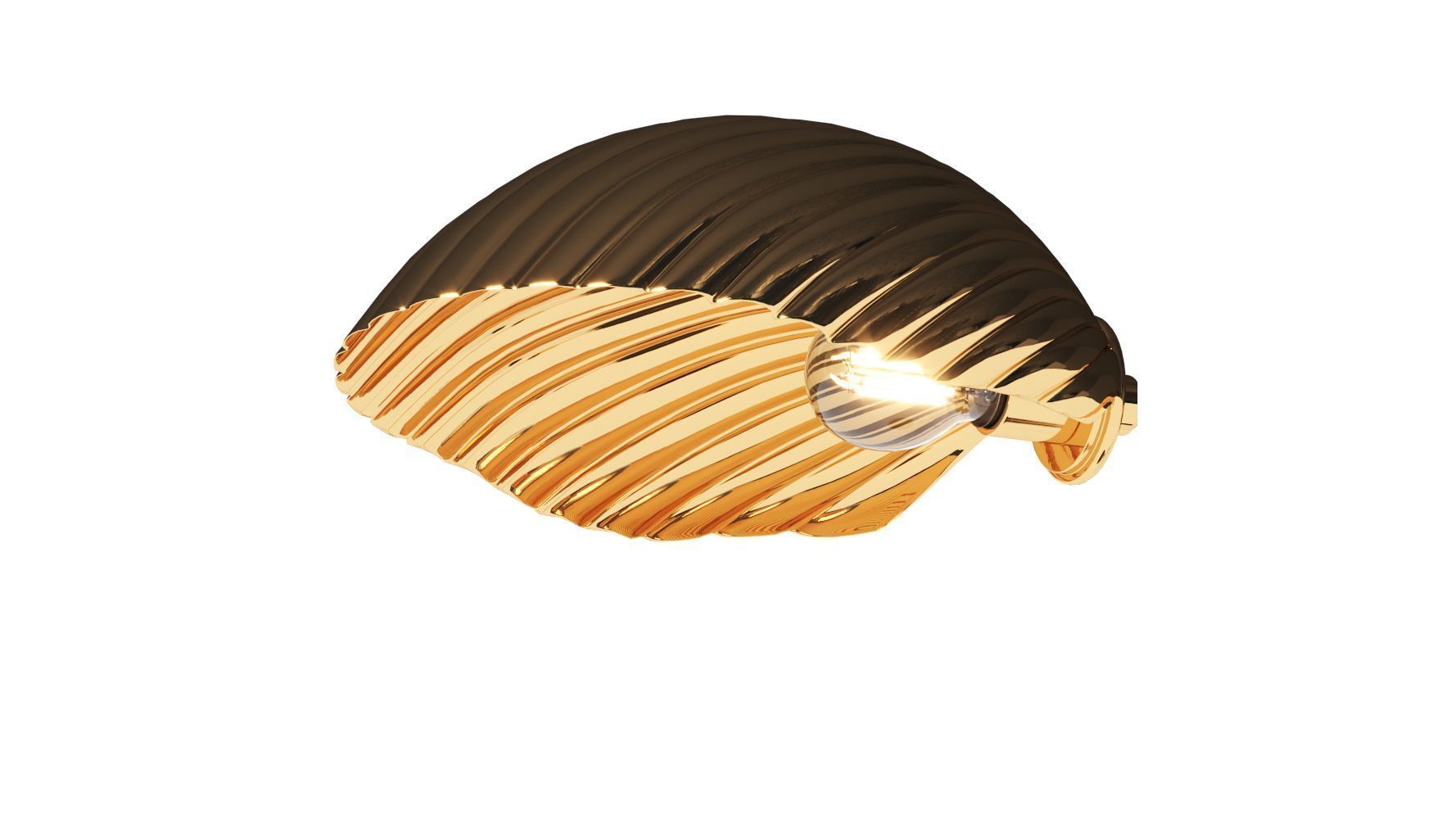 CB2 Exclusive Crinkle Polished Brass Table Lamp 3D model_1