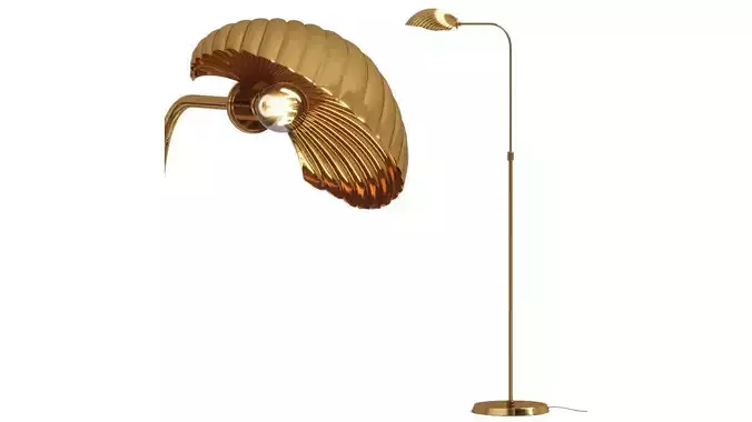 CB2 Exclusive Crinkle Polished Brass Floor Lamp