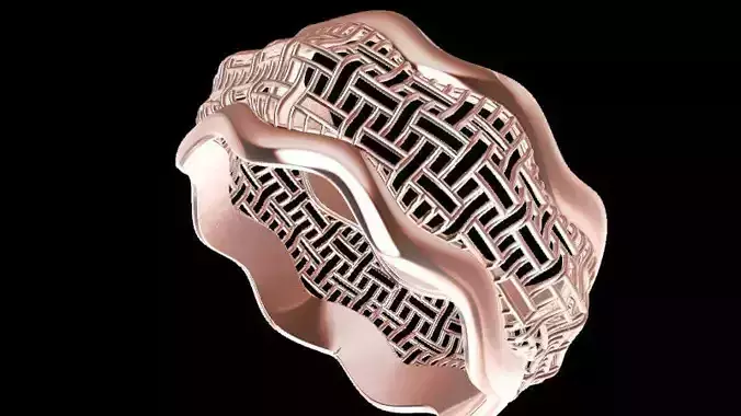 wavy jali ring stl verified 