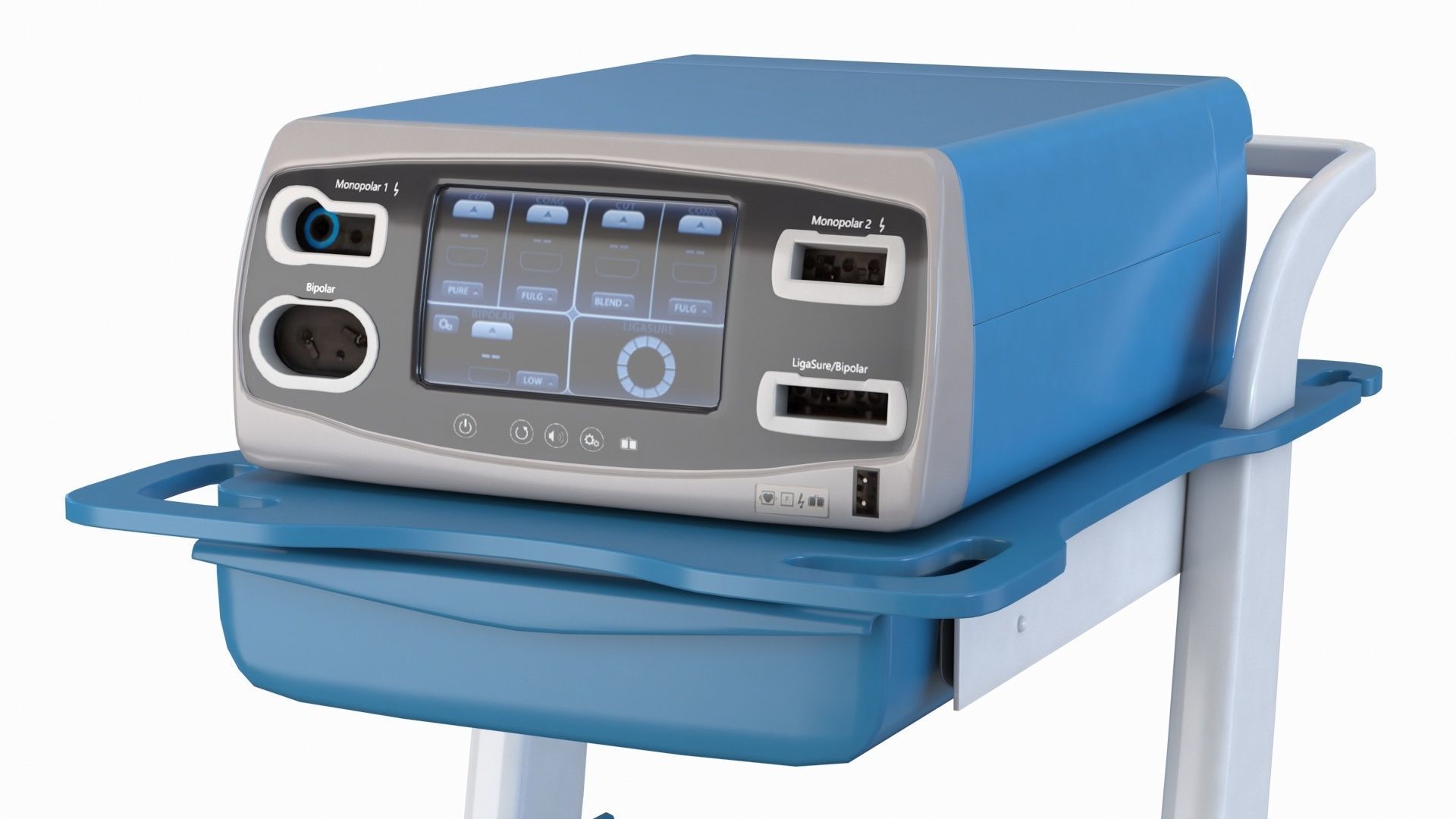 Electrosurgical Unit Cart Low-poly 3D model_2