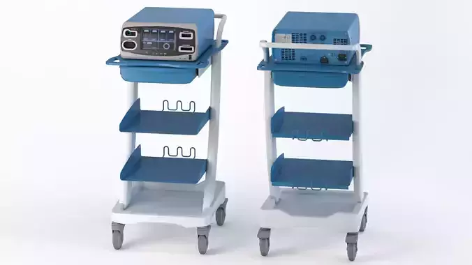 Electrosurgical Unit Cart Low-poly 3D model