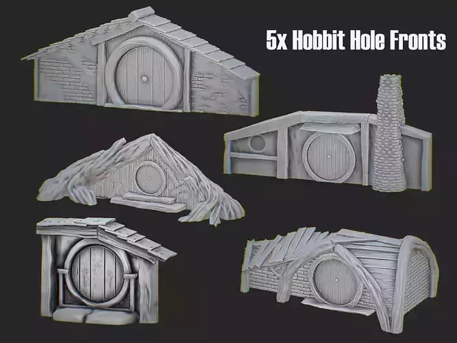 Hobbit Hole Fronts 3D print model
