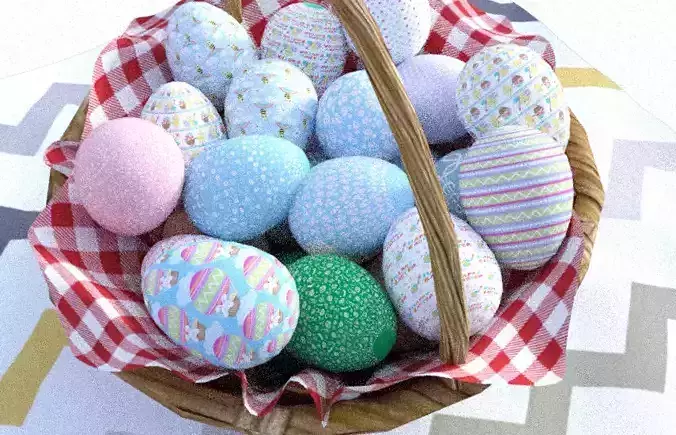 pack eggs easter with basket