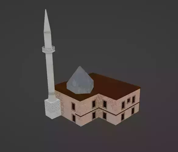 Karatay Madrasah Isa Mosque Semsi Tebrizi Mosque Pack Low-poly 3D model