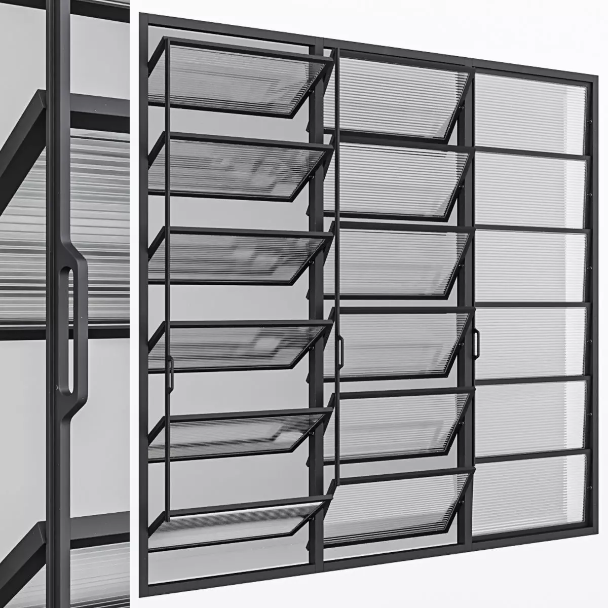 Aluminium window 14 3D model
