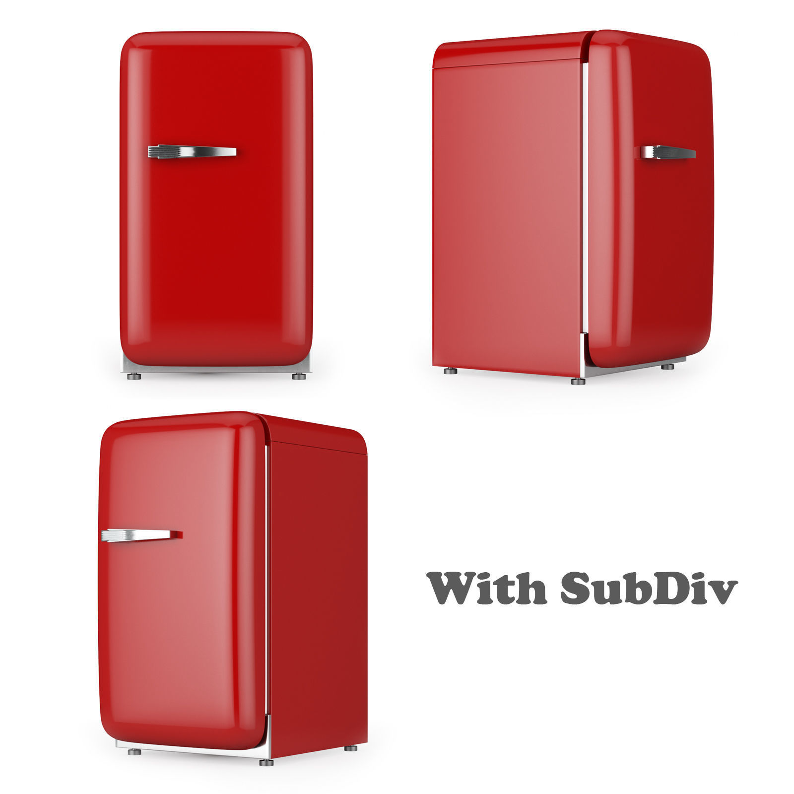 Refrigerator 01 Low-poly 3D model_3