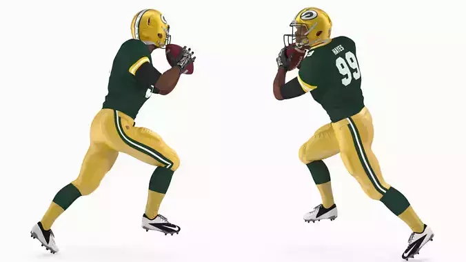 Green Bay Packers American Football Player Running The Ball Fur