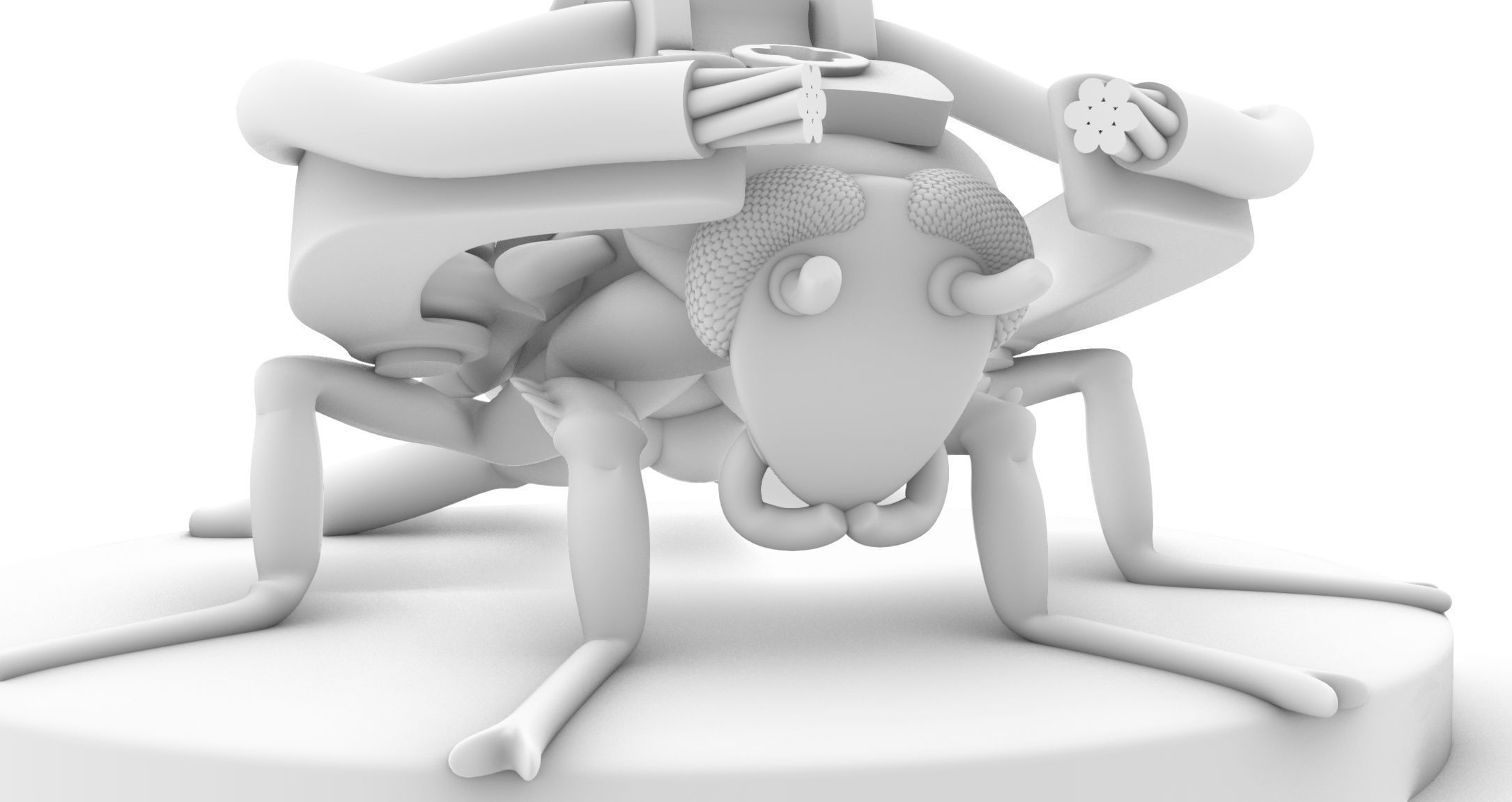 Cockroach Taser Drone for Tabletop Shadowrun Cyberpunk 3D print model_2