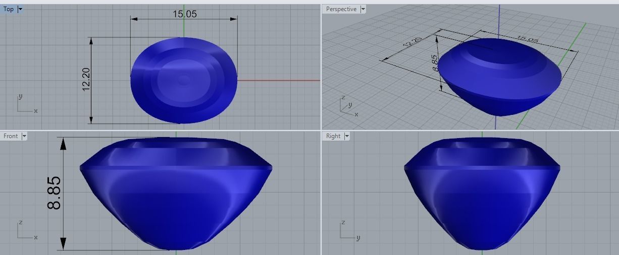ring with stones 3D print model_2