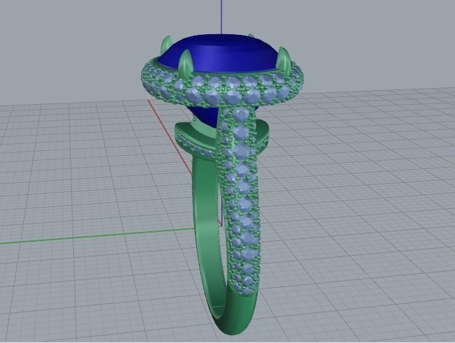 ring with stones 3D print model_7