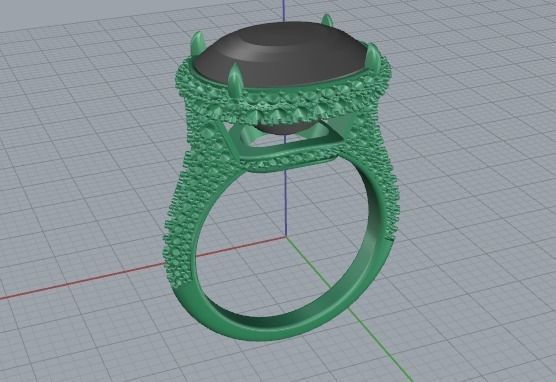 ring with stones 3D print model_10