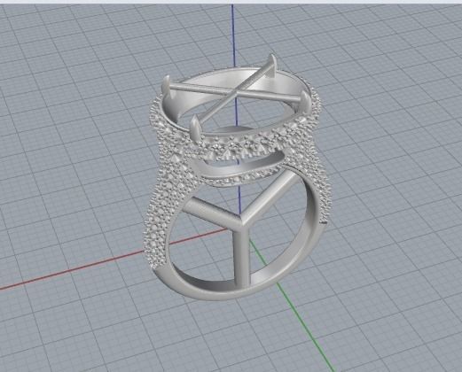 ring with stones 3D print model_11
