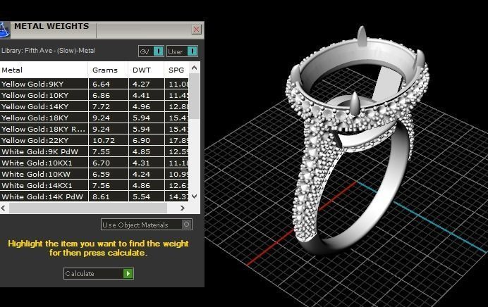 ring with stones 3D print model_9