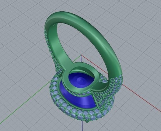 ring with stones 3D print model_6