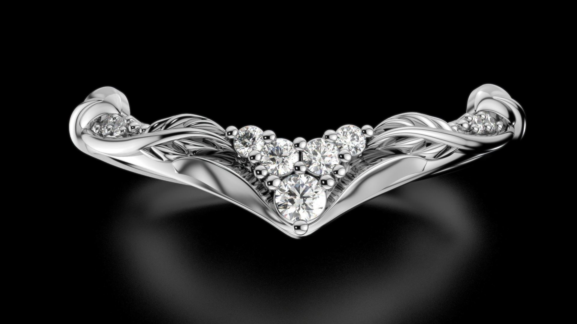 V- diamonds ring 3D print model_28