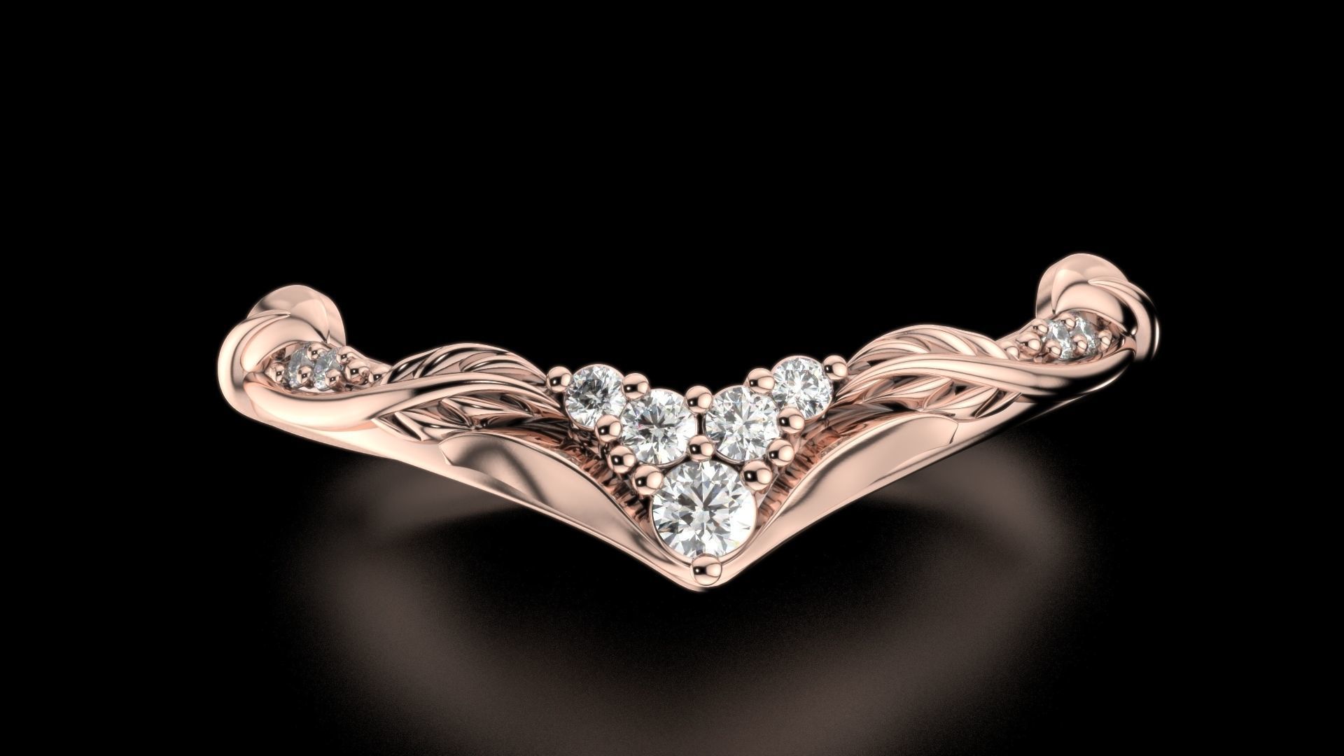 V- diamonds ring 3D print model_23