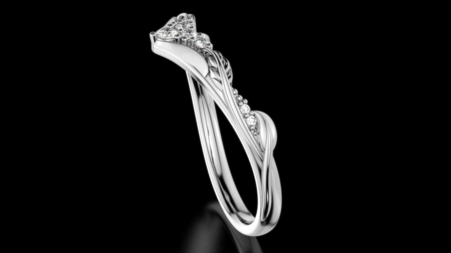 V- diamonds ring 3D print model_17