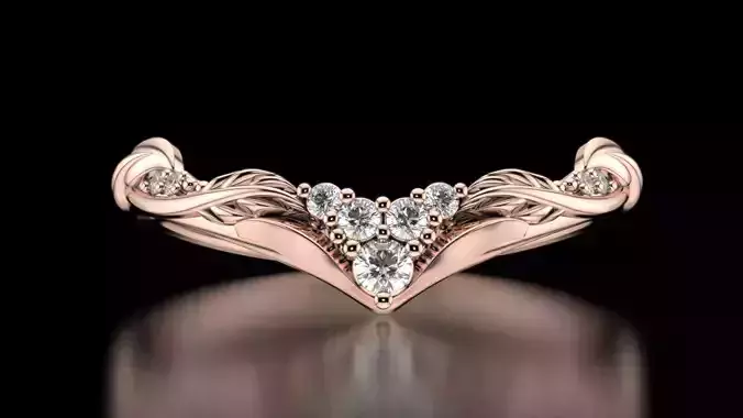 V- diamonds ring