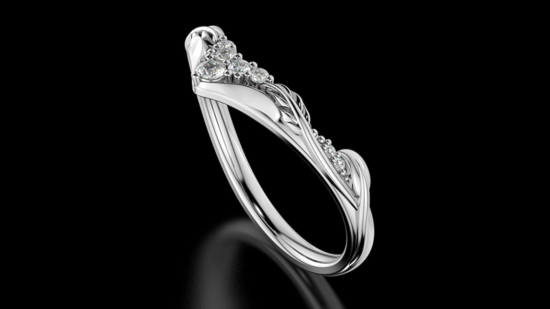 V- diamonds ring 3D print model_12