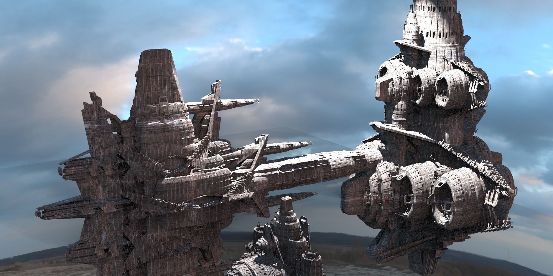 Mayan Future Temples Ships 4 3D model_1