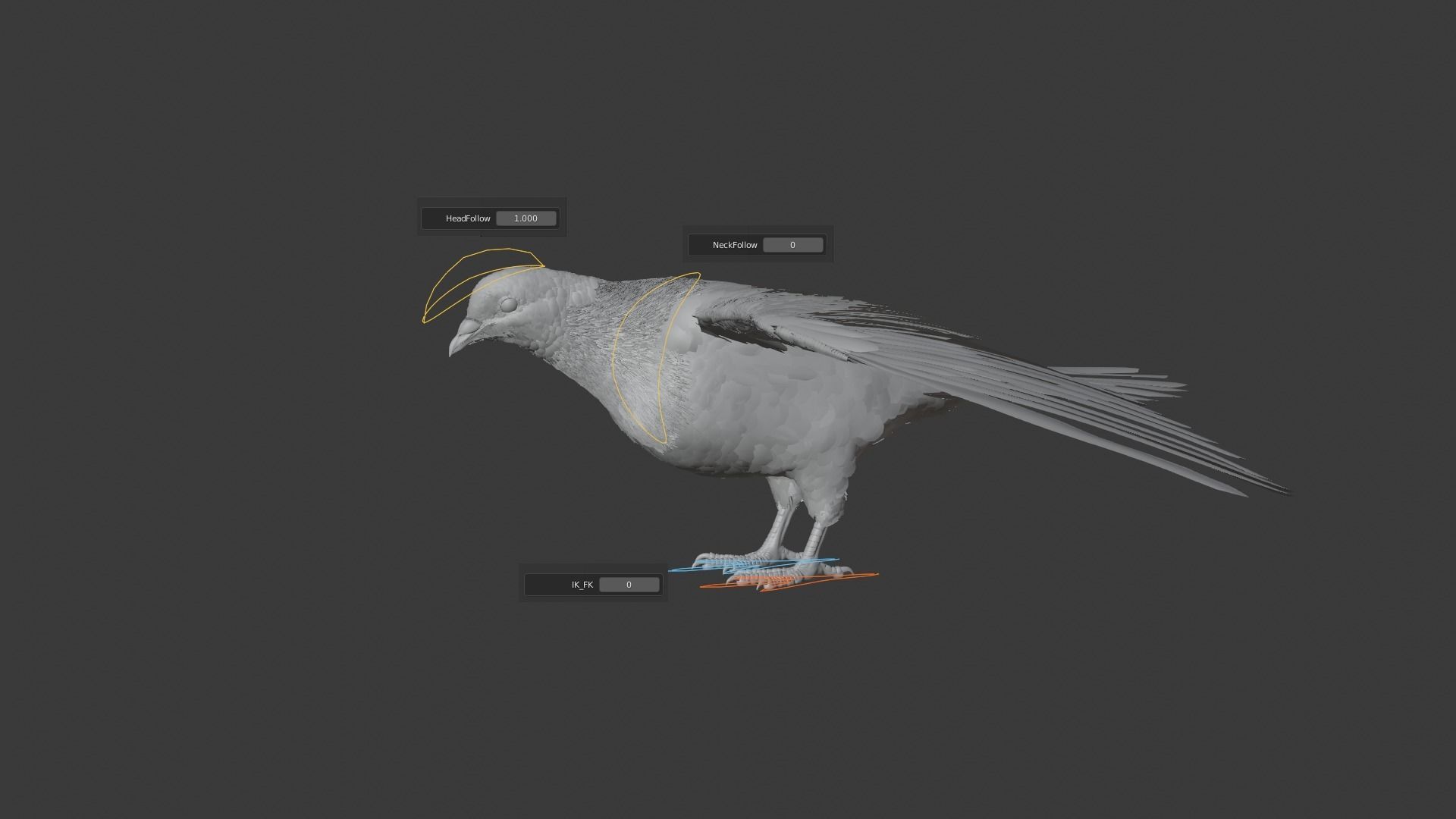 Pigeon Animated VFX Grace 3D model_18