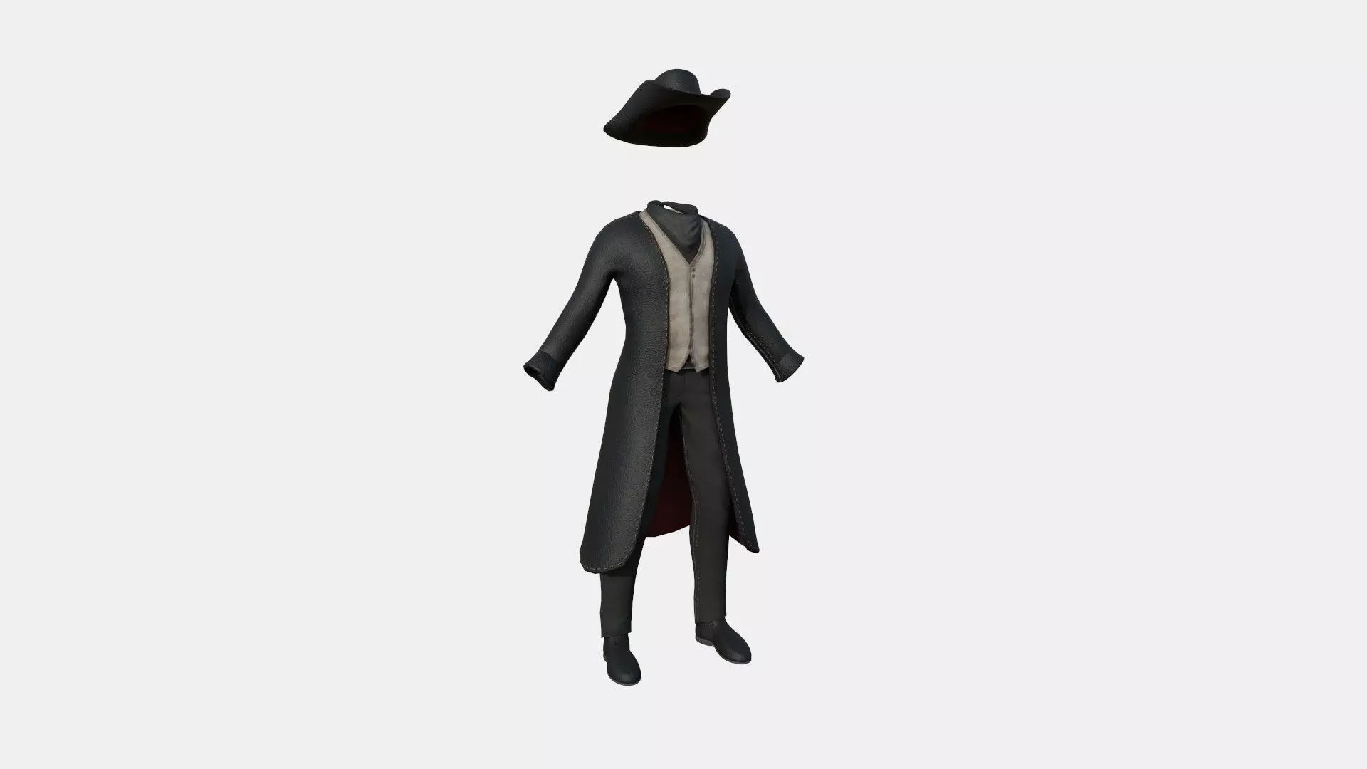 Cowboy Outfit A02 - Character Fashion Design Low-poly 3D model_0