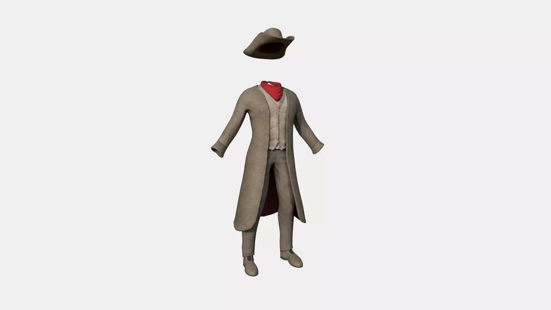Cowboy Outfit A03 - Character Fashion Design Low-poly 3D model_0