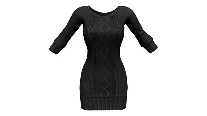 Long Sleeves Boat Neck Mini Jumper Dress