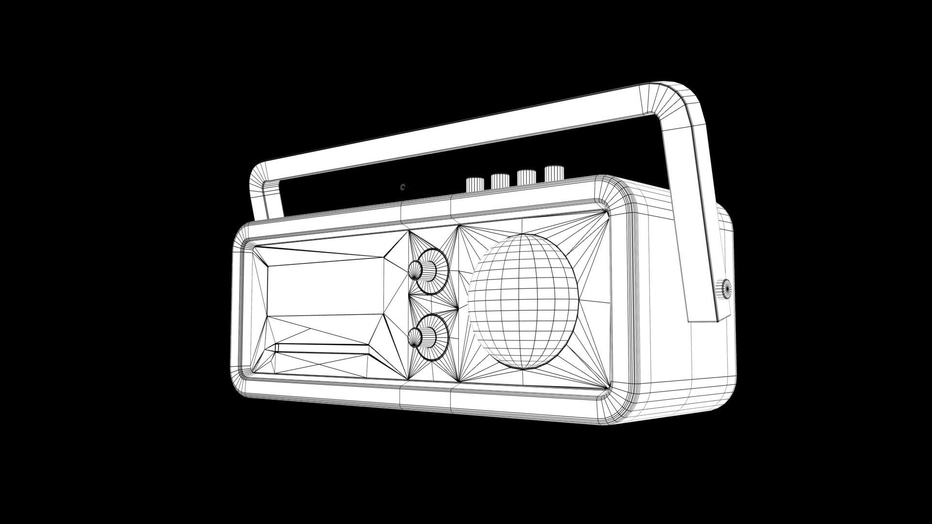 radio old Low-poly 3D model_6