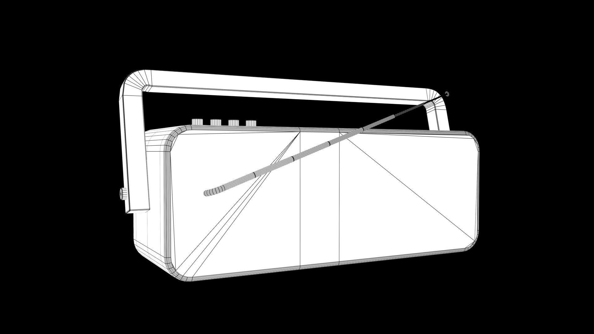 radio old Low-poly 3D model_8