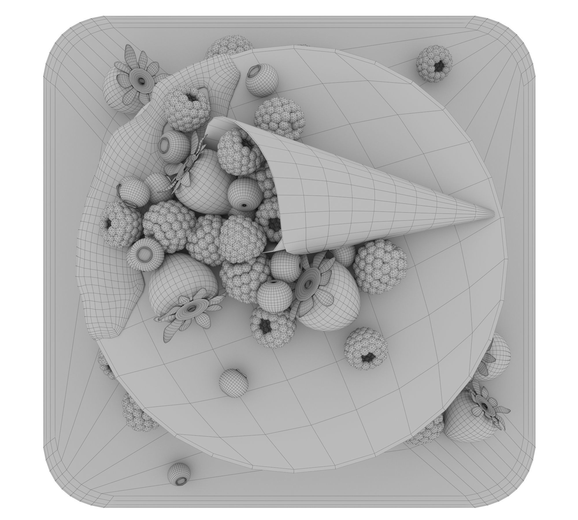  Cake with berries 3D model_7