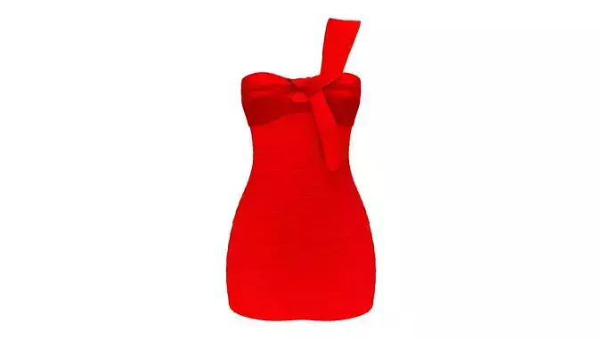 One Shoulder Strap Tie Mini Bandage Dress