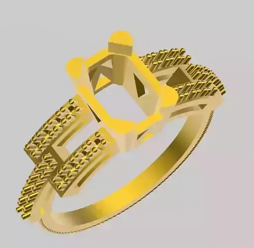 emerald cut diamond ring stl verified 