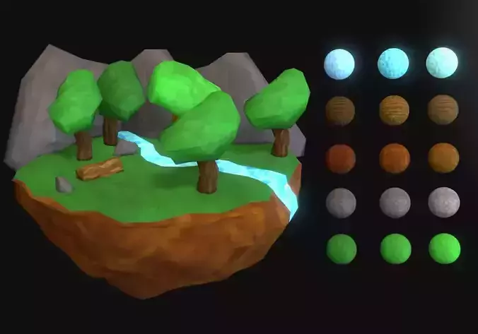 landscape island with 15 textures pack