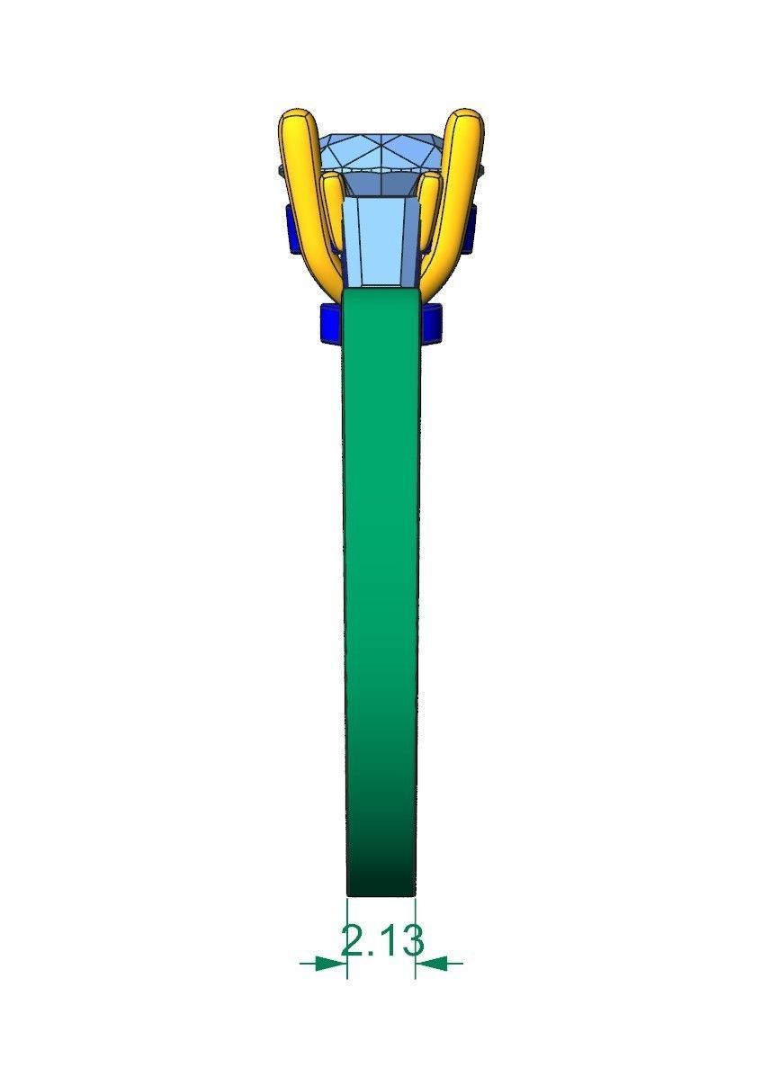 Ring graf with round and trapezoid baguette diamonds 3D print model_7