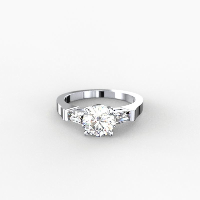 Ring graf with round and trapezoid baguette diamonds 3D print model_4