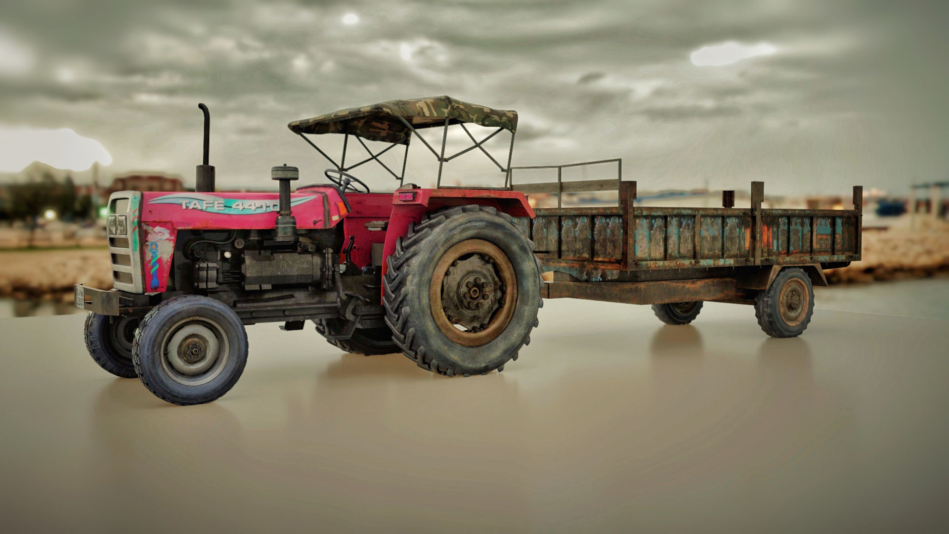 Tractor trolley 3D model_3