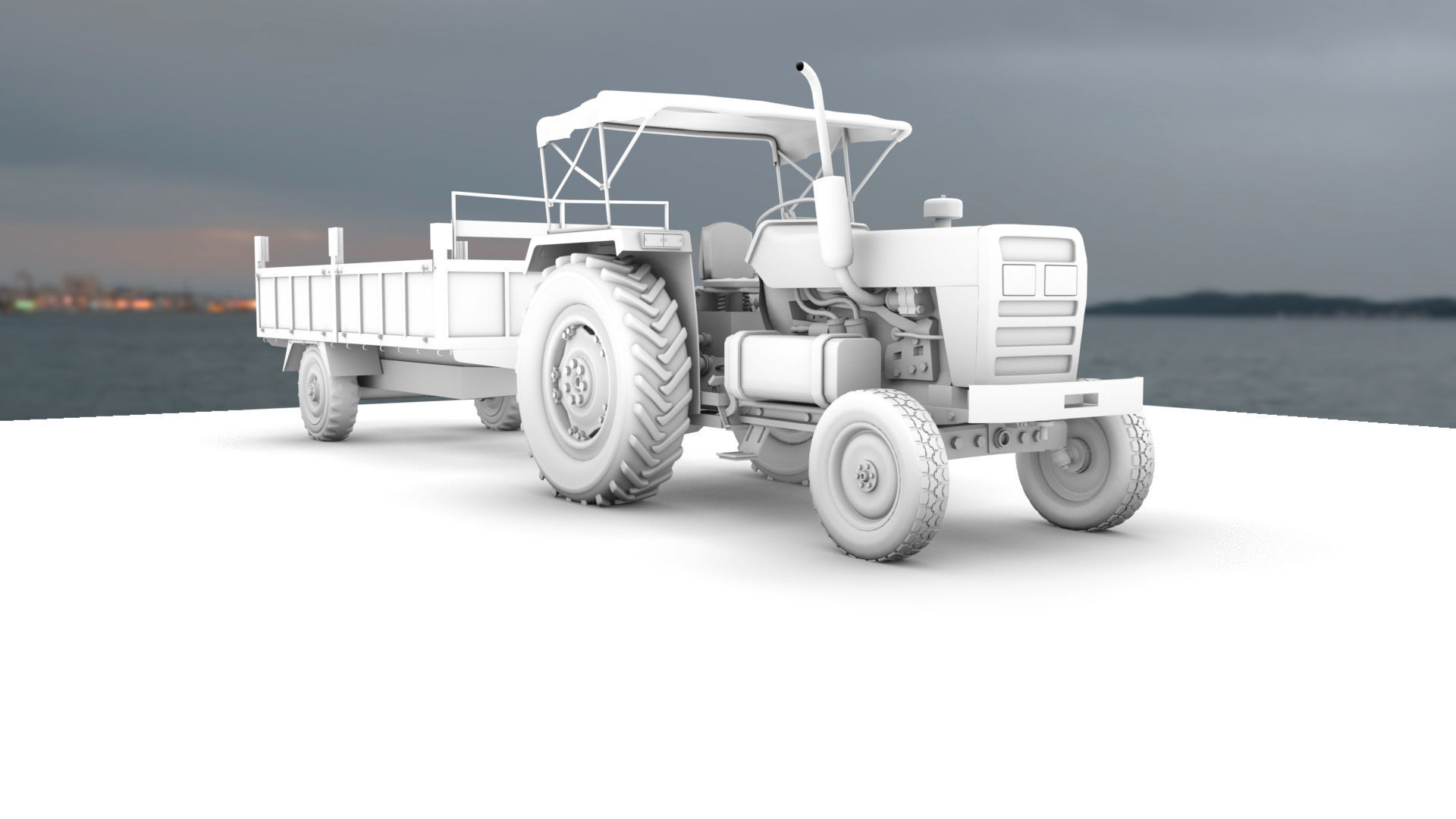 Tractor trolley 3D model_2