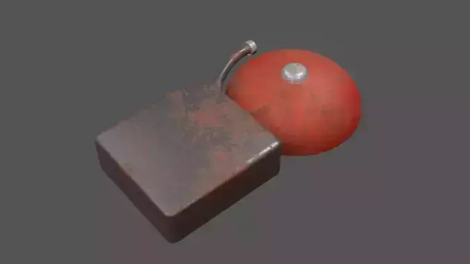 Lowpoly Old Dirty Electric School Bell