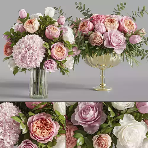 Flower Set 022 Roses 3D model