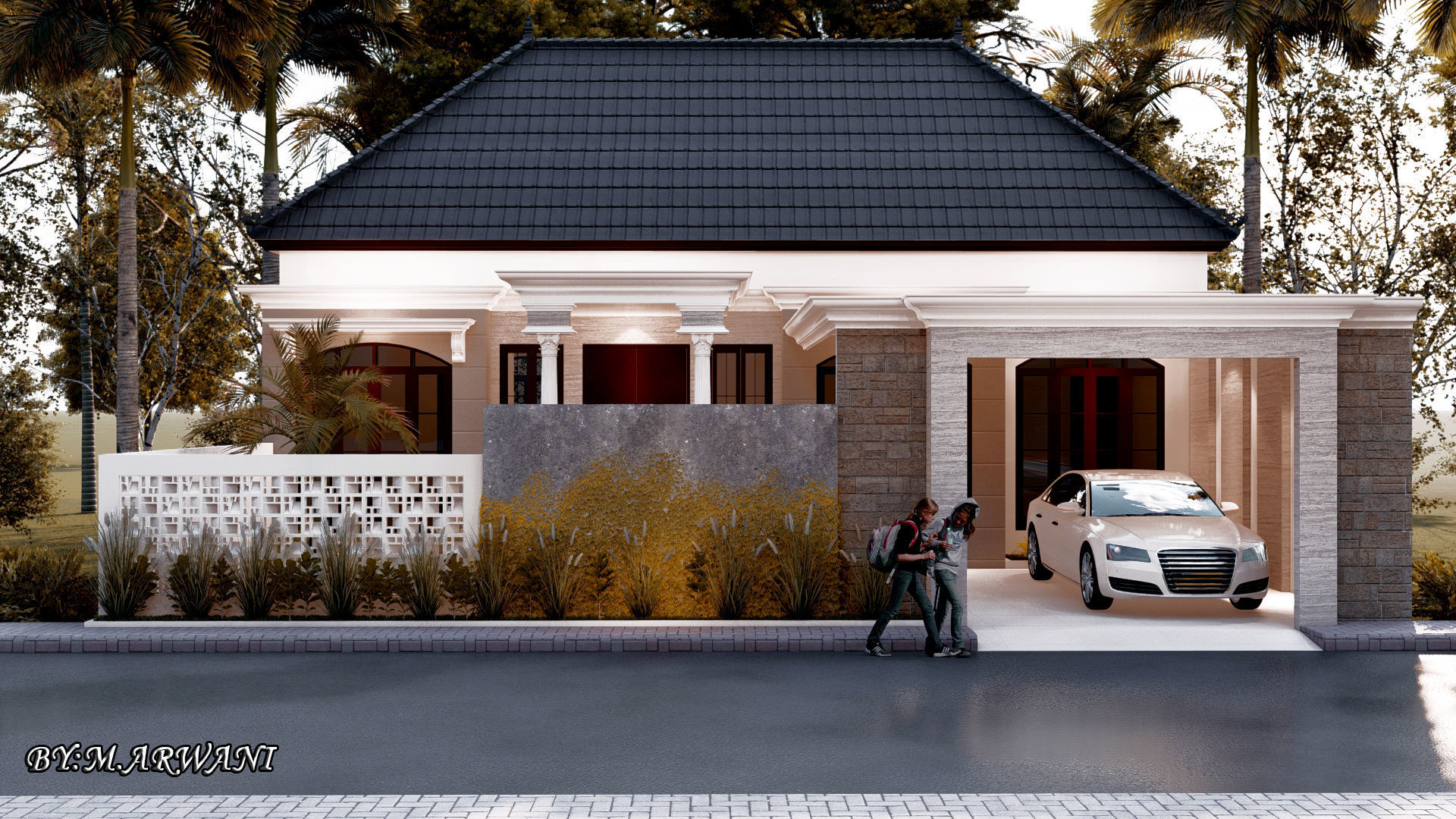 DESAIN RUMAH MINIMALIS SATU LANTAI 3D model_3