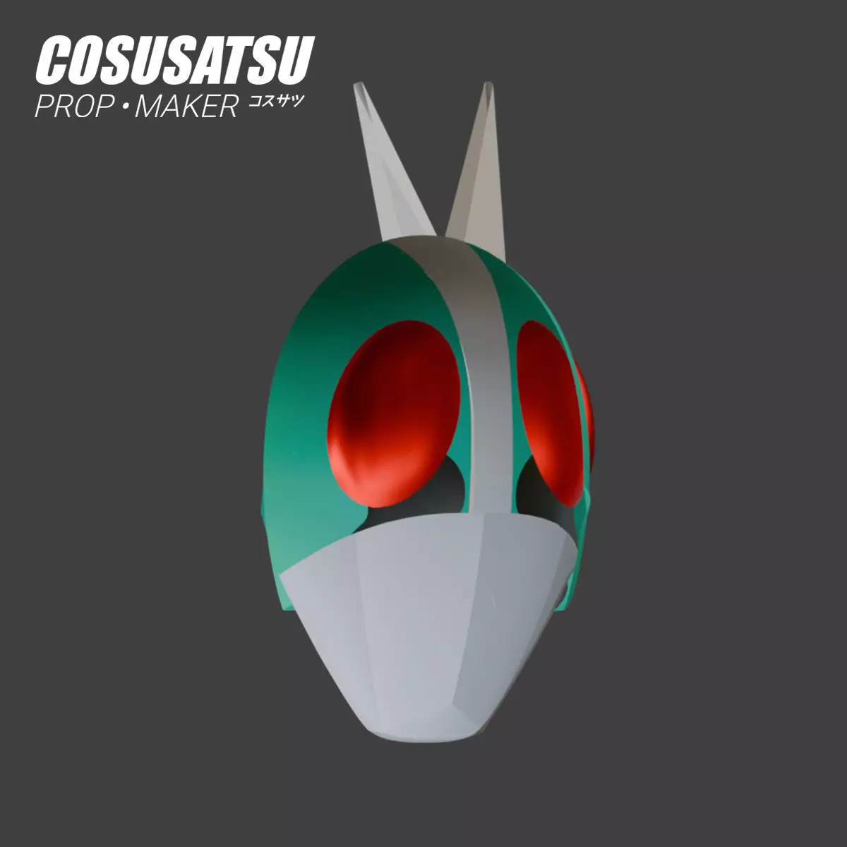 DIY Tojima Kamen Rider Ichigo Mask Cosplay EVA Foam Template 3D model_4