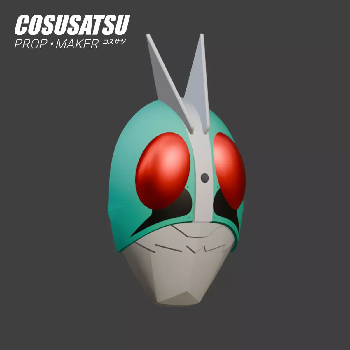 DIY Tojima Kamen Rider Ichigo Mask Cosplay EVA Foam Template 3D model_2