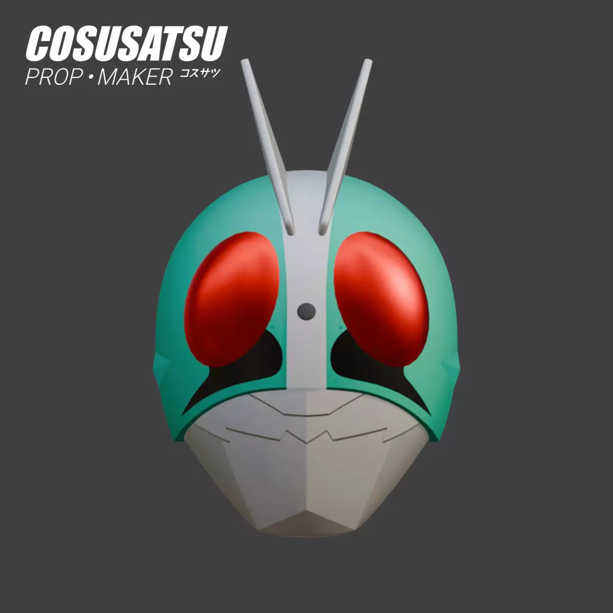 DIY Tojima Kamen Rider Ichigo Mask Cosplay EVA Foam Template 3D model_1
