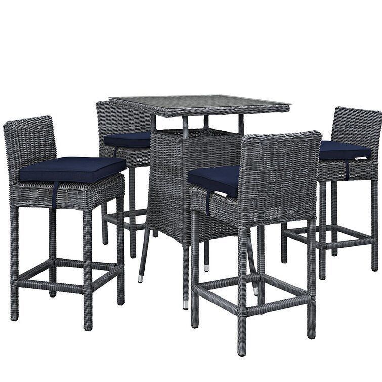Keiran Square Long Bar Height Dining Set  3D model_2