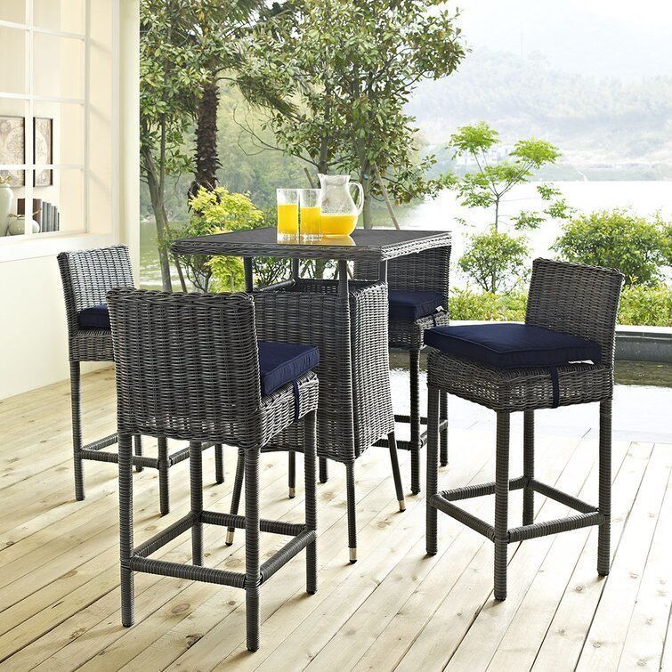 Keiran Square Long Bar Height Dining Set  3D model_1