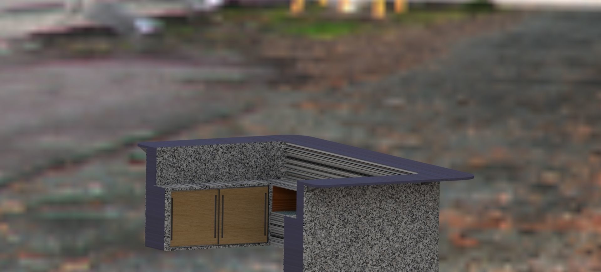 MINIBAR door with window 3D print model_1